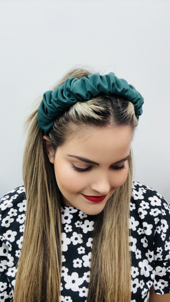 Ruffled Headband - Forest Green