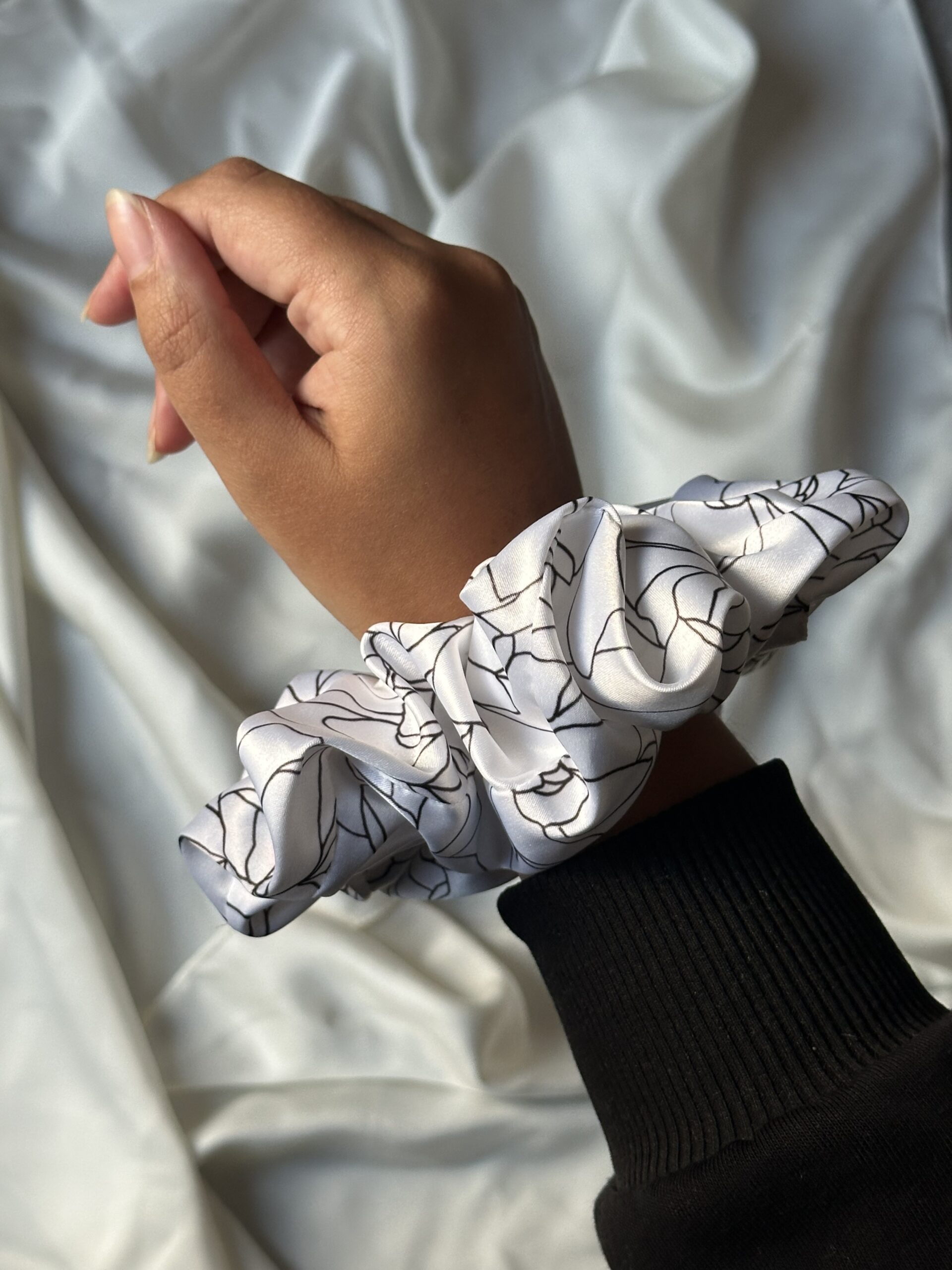 Oversized Silk Scrunchie - Lotus - Image 2