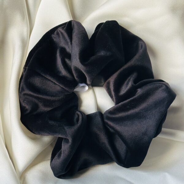 Oversized Black Velvet Scrunchie