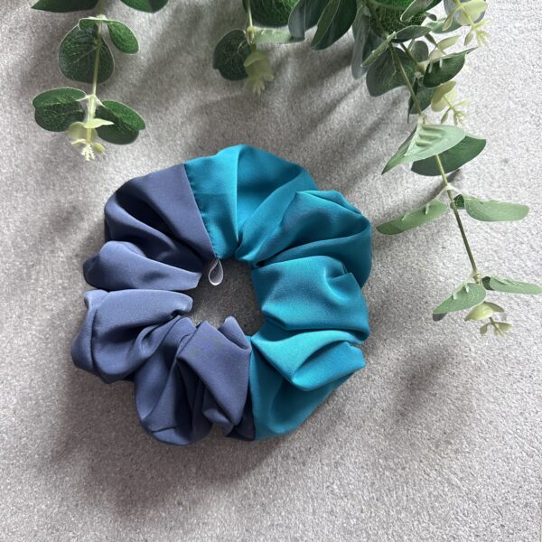 Silver Teal Spritz Oversized Scrunchie