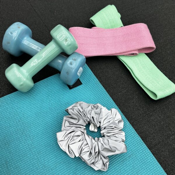 Sport - High Visibility Silver Reflective Oversized Scrunchie