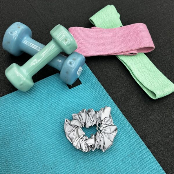 Sport - High Visibility Silver Reflective Regular Scrunchie