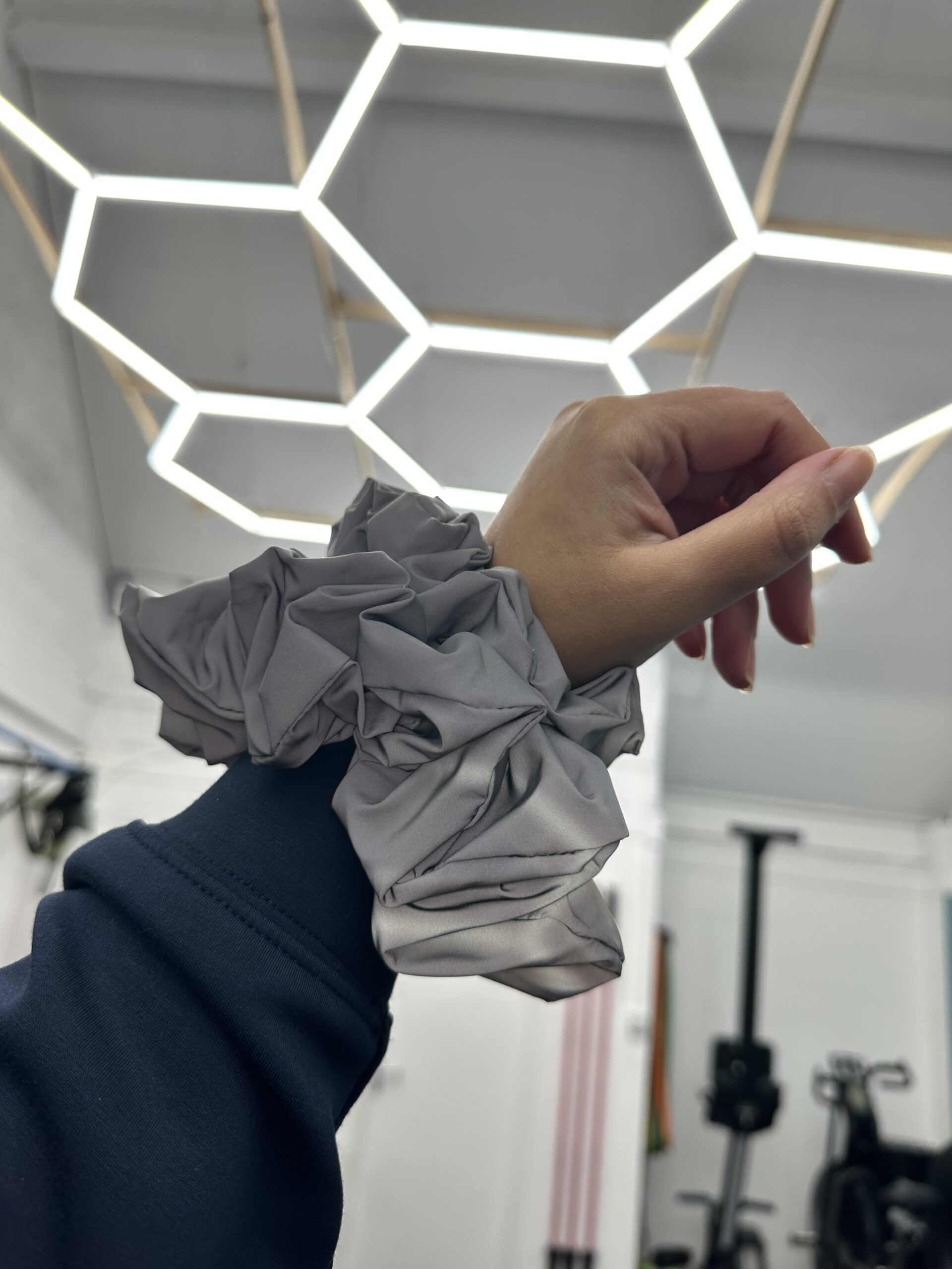 Sport - High Visibility Silver Reflective Oversized Scrunchie - Image 3