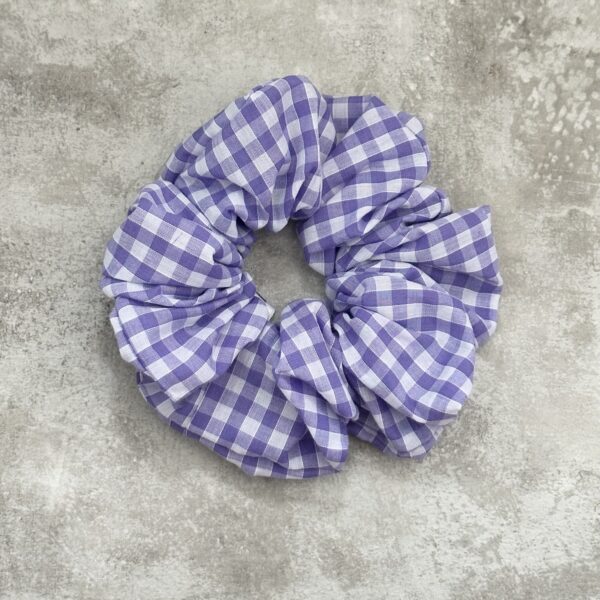 Oversized Lilac Gingham Scrunchie