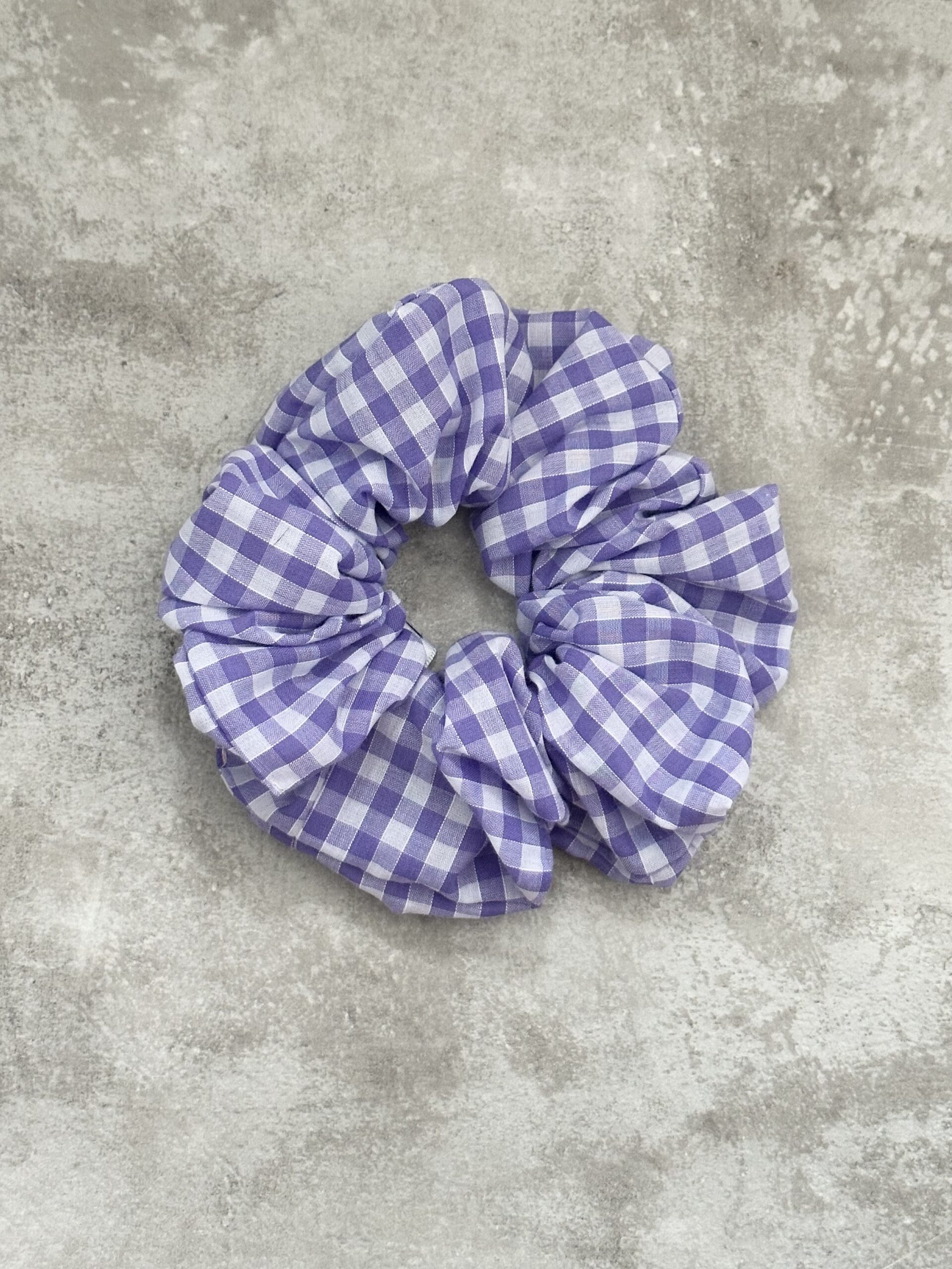 Oversized Lilac Gingham Scrunchie