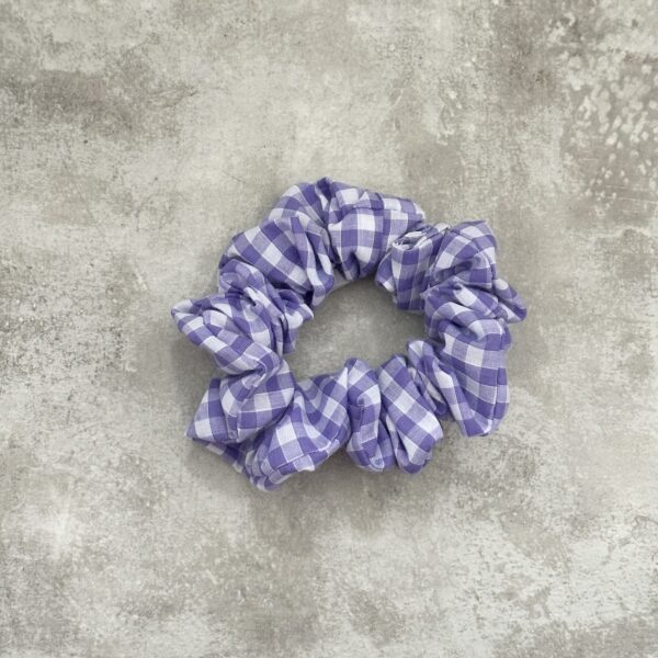 Regular Lilac Gingham Scrunchie