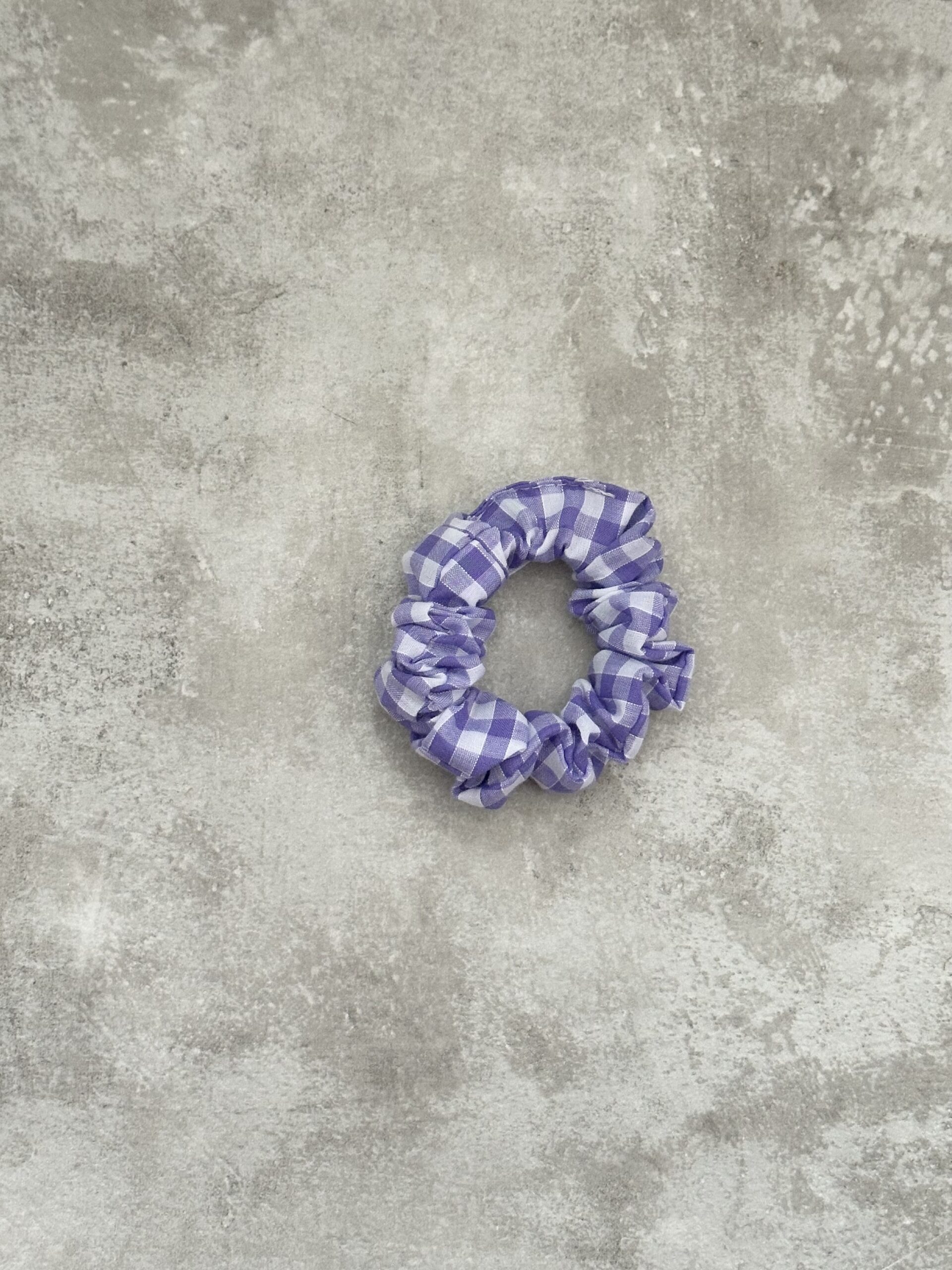 Mini Lilac Gingham Scrunchie