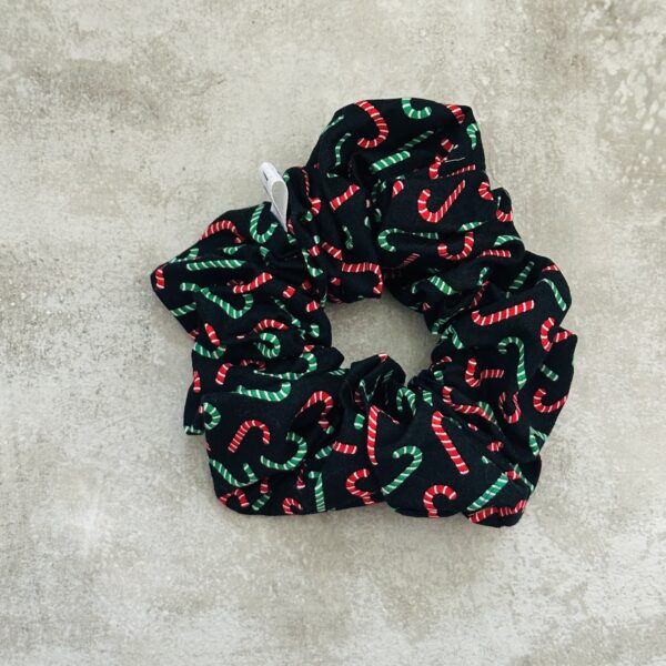 Oversized Christmas Candy Cane Scrunchie