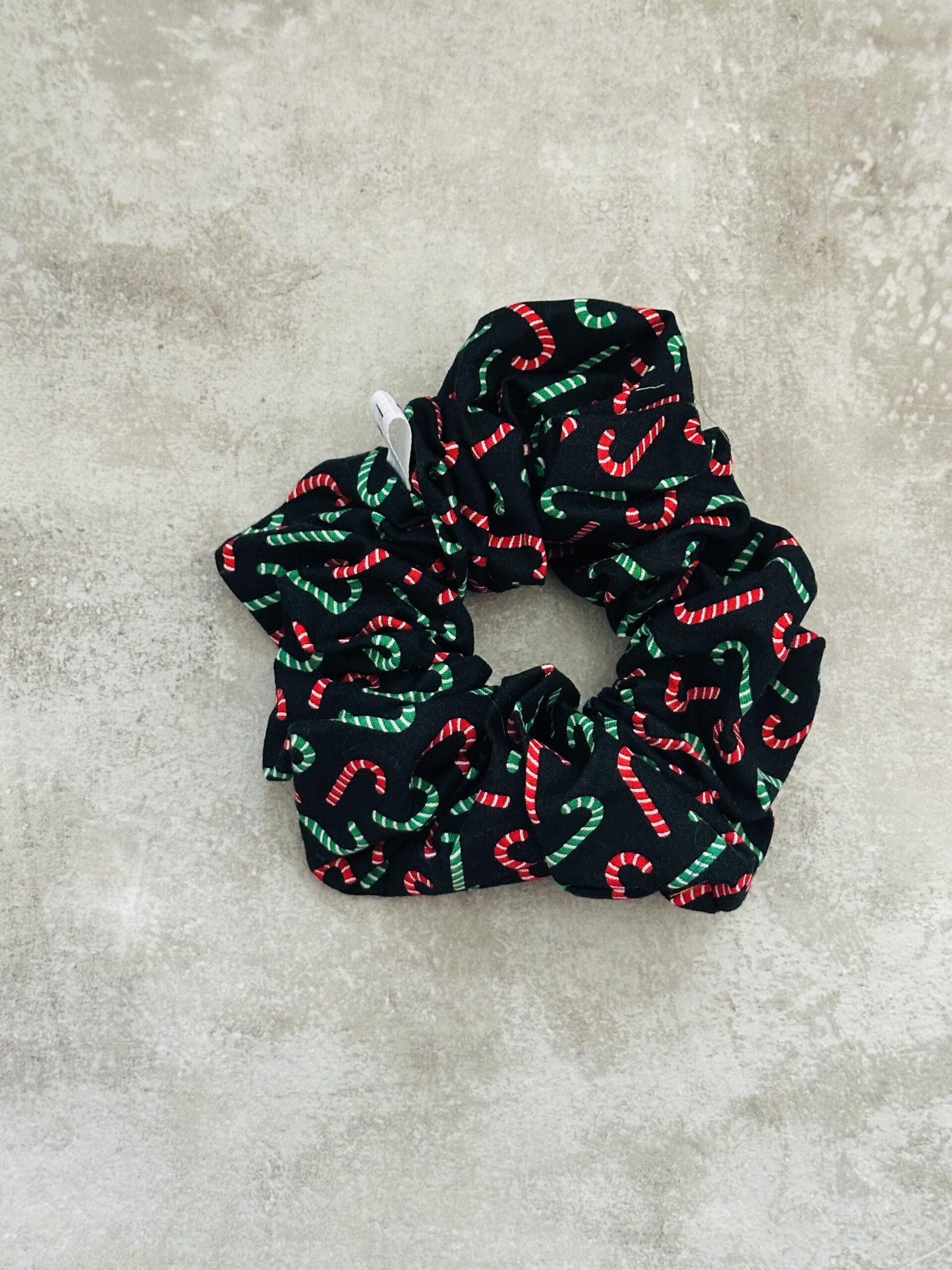 Oversized Christmas Candy Cane Scrunchie