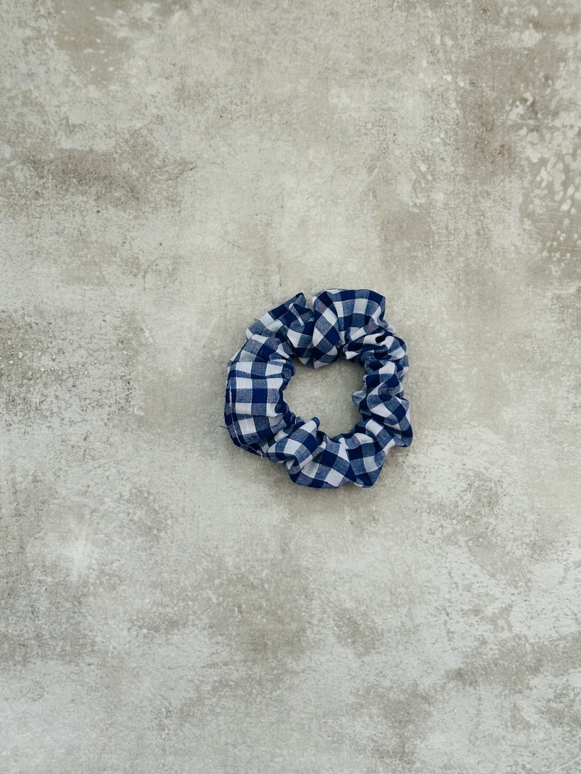 Mini Navy Gingham Scrunchie