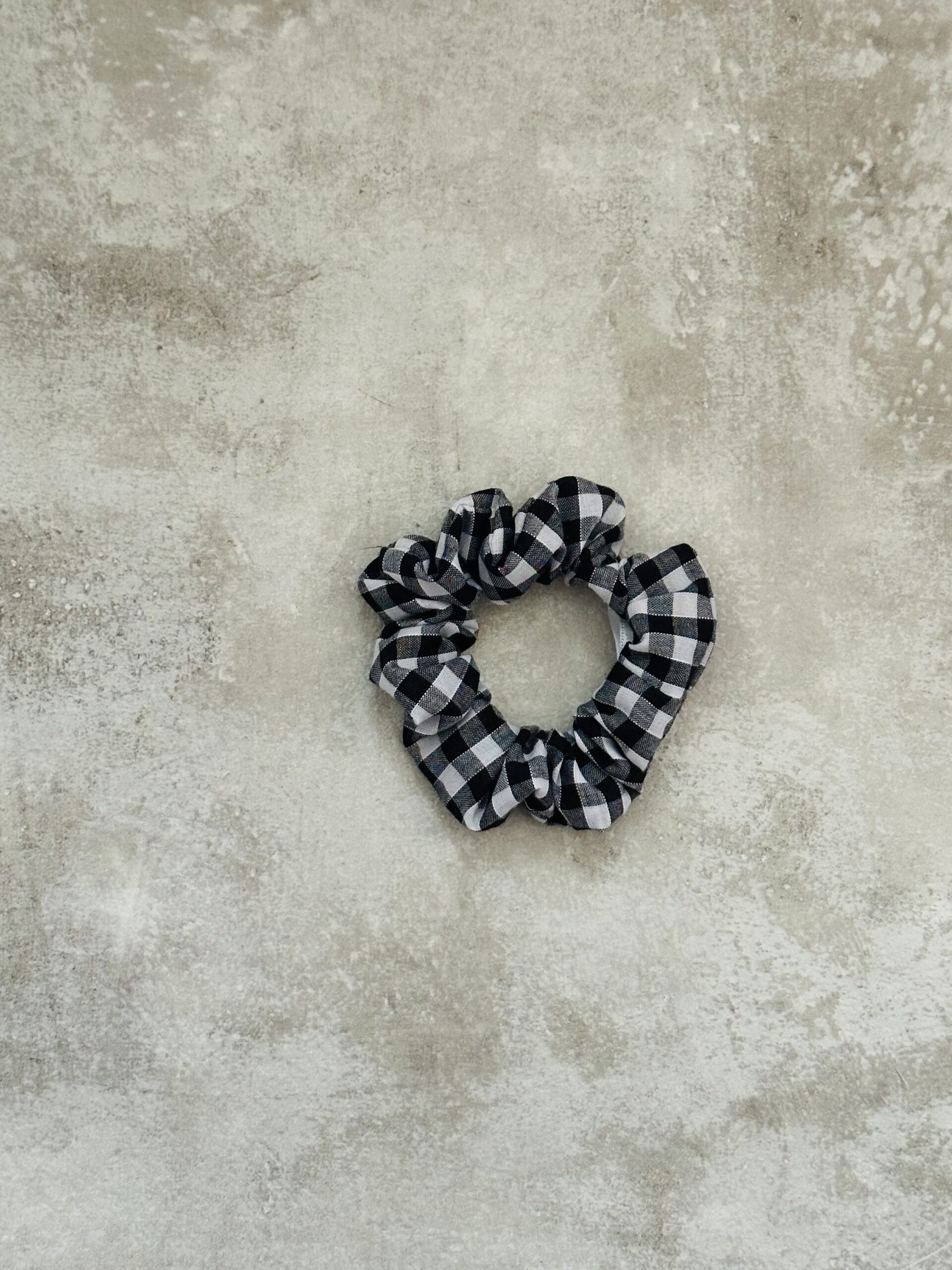 Mini Black Gingham Scrunchie