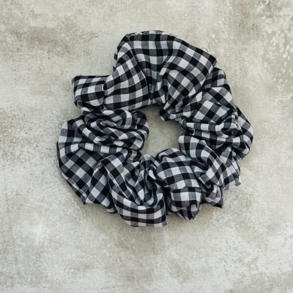 Oversized Black Gingham Scrunchie