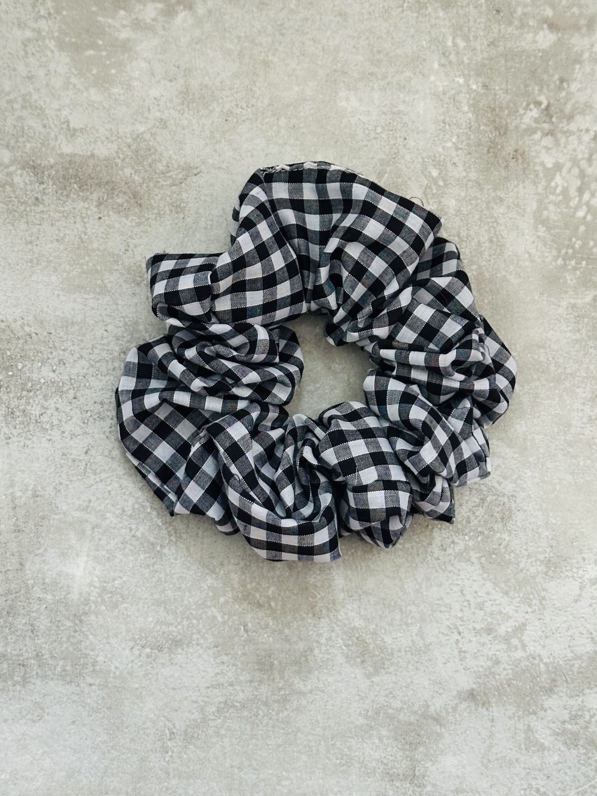 Oversized Black Gingham Scrunchie