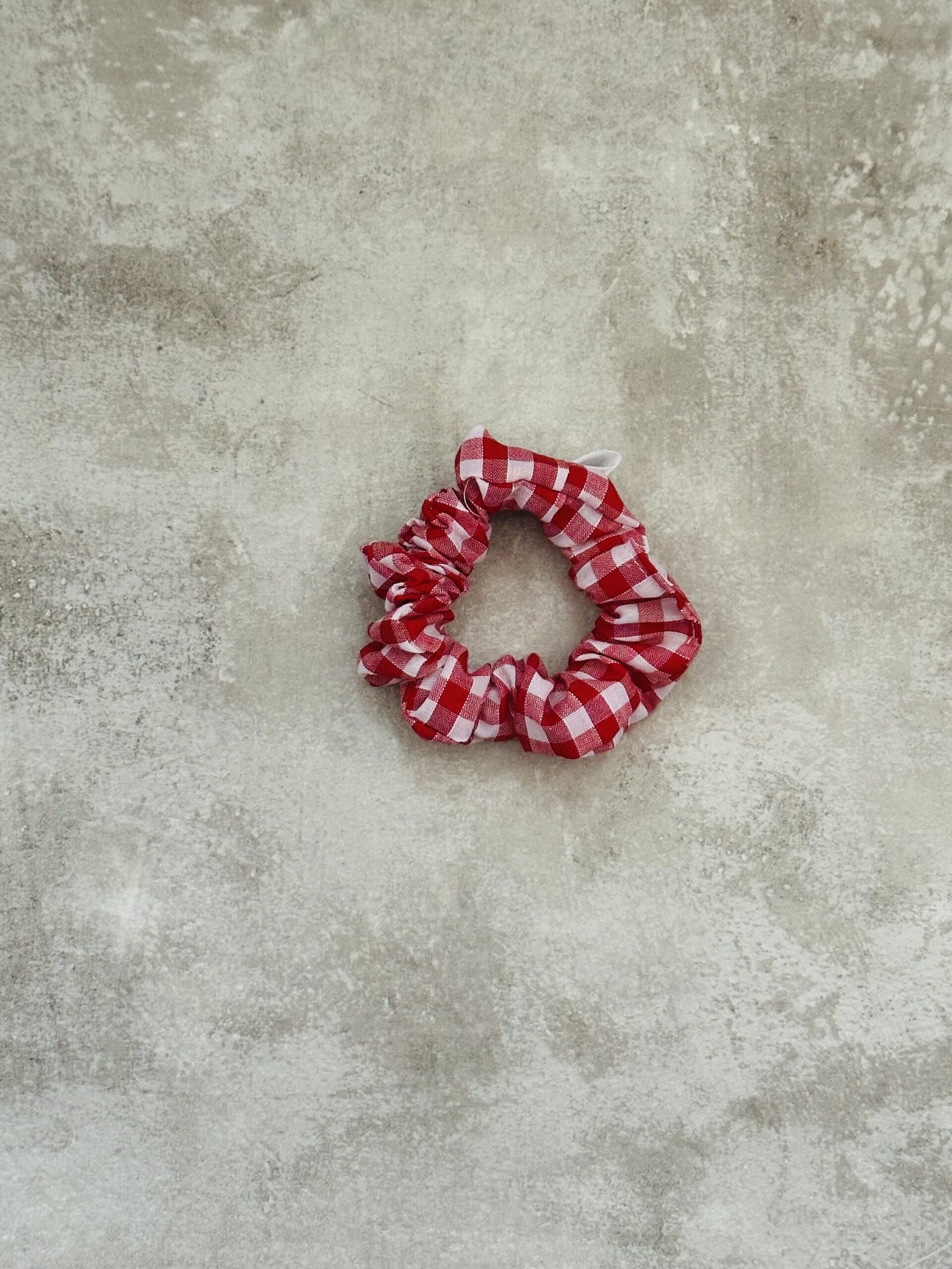 Mini Red Gingham Scrunchie
