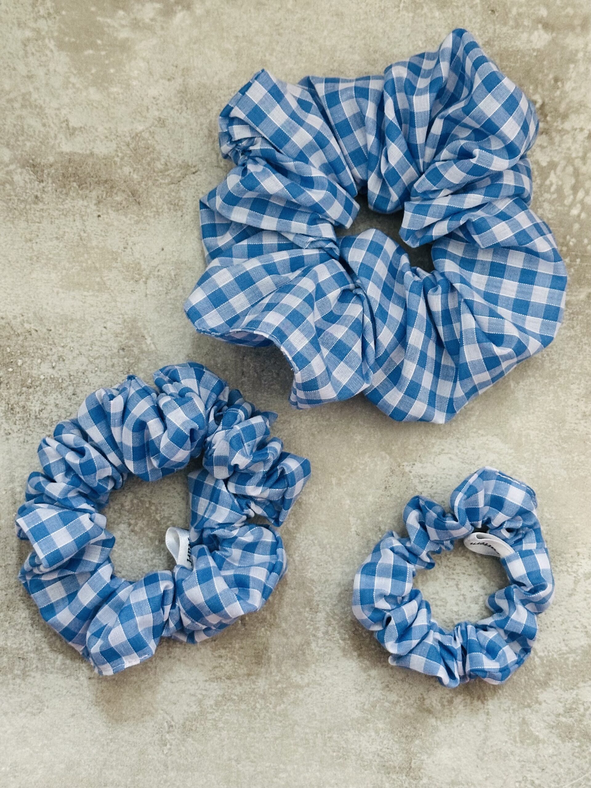 Regular Sky Blue Gingham Scrunchie - Image 2