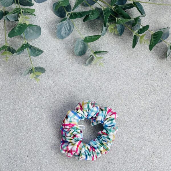 Regular Rainbow Gingham Scrunchie